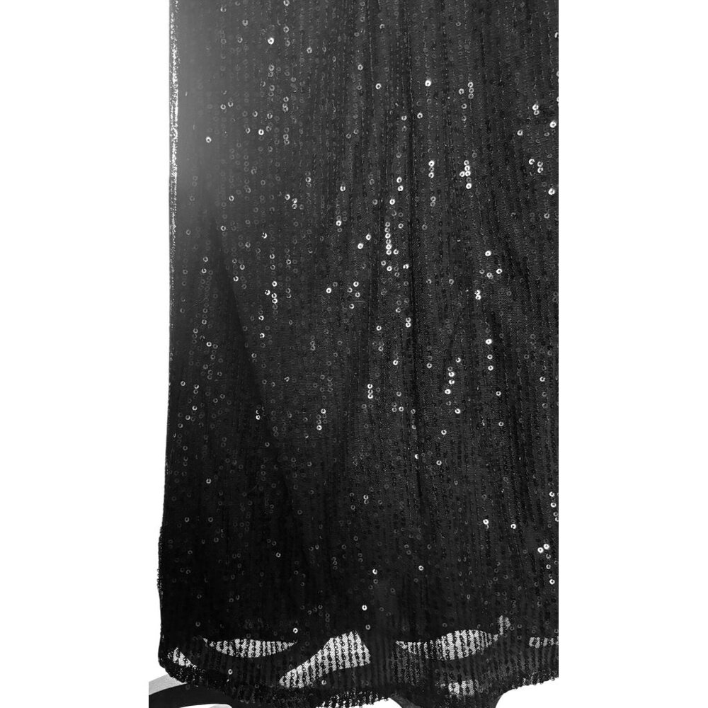 Mac Duggal Sequin Front Twist Cut Out Midi Sheath Dress Black Size 0 New W Tag - Picture 15 of 16
